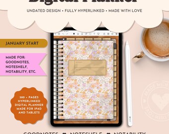 Undated Digital Planner for iPad: GoodNotes Compatible (PDF Download, 580+ Pages)