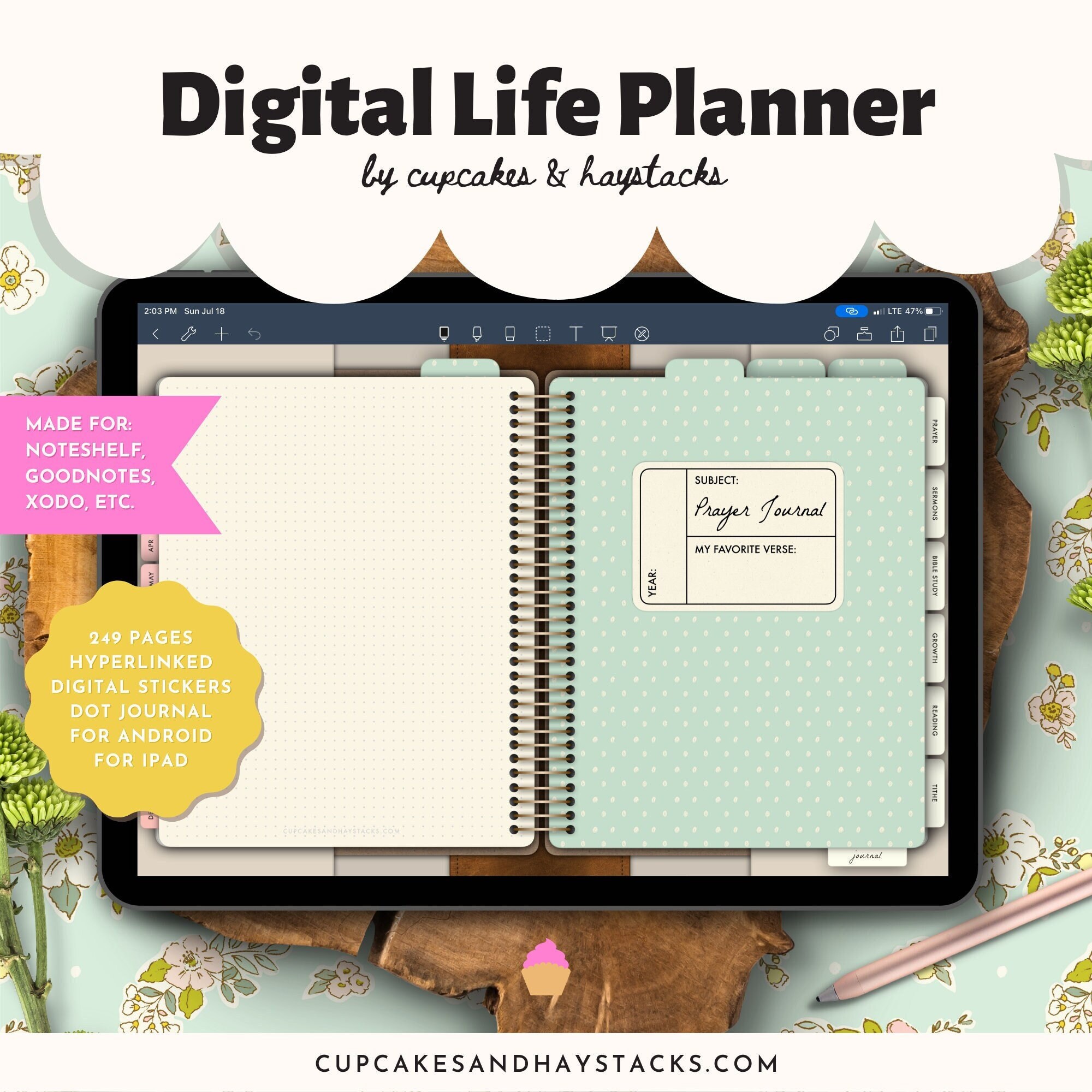 Calendars & Planners Paper & Party Supplies Digital Planner Undated
