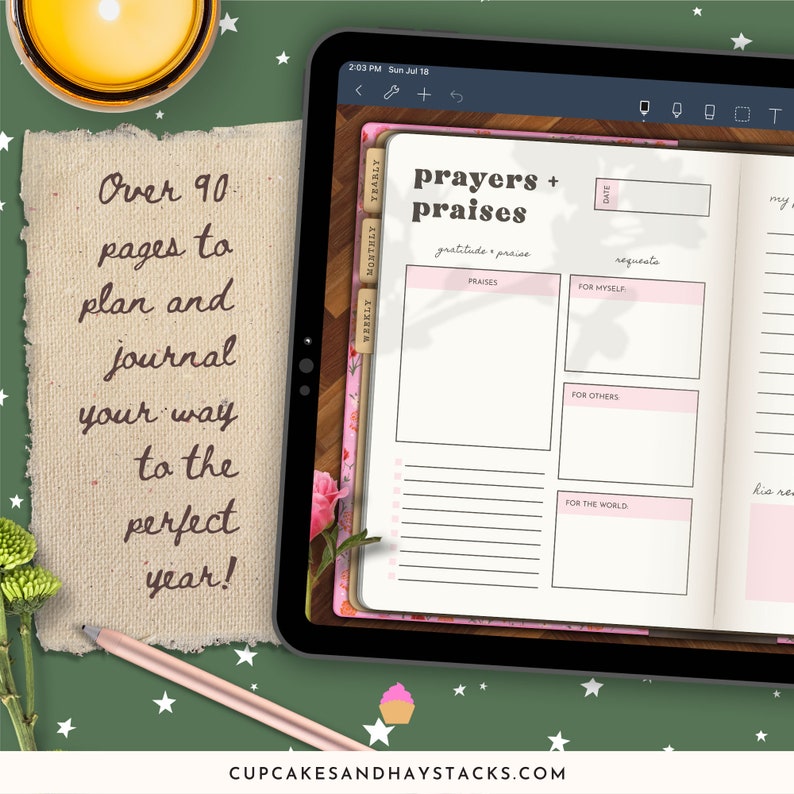 Christian Digital Planner and Prayer Journal, Goodnotes iPad Planner