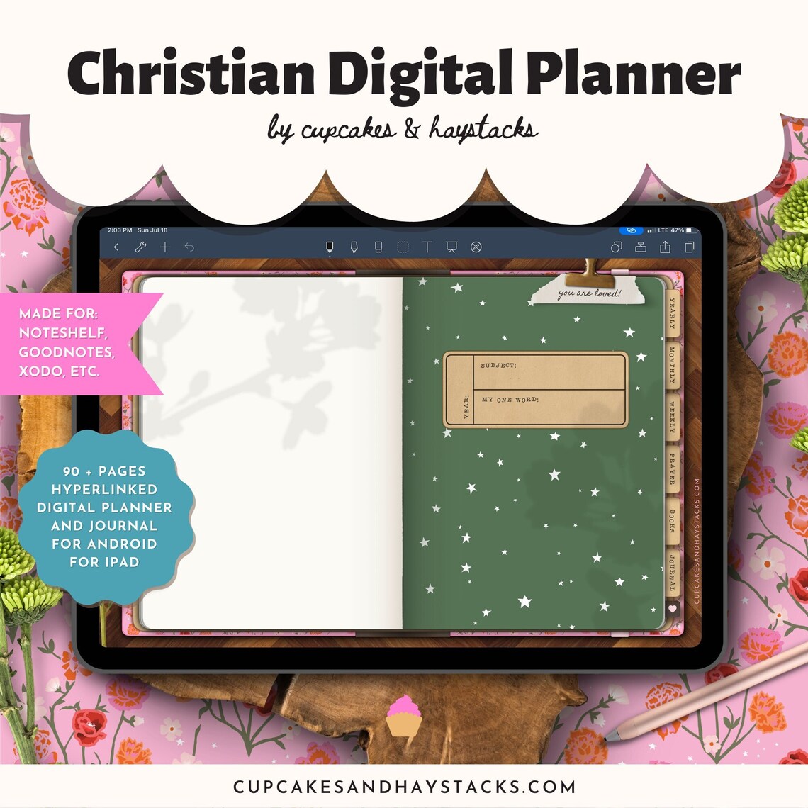 Christian Digital Planner and Prayer Journal, Goodnotes iPad Planner ...