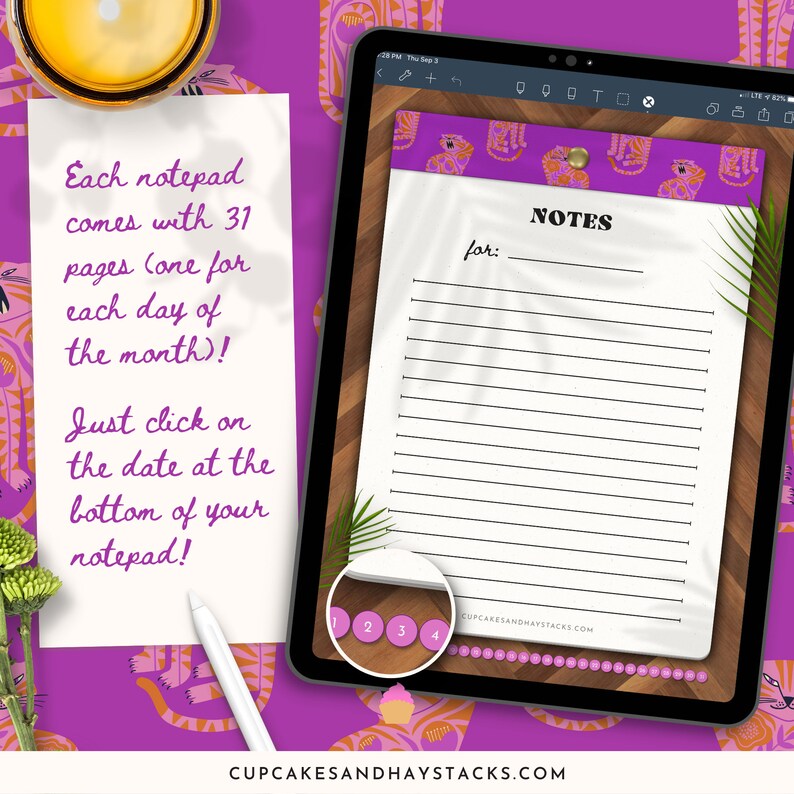 Digital Notepad Bundle, Notebook, Blank, Bullet Journal, Lined, to Do