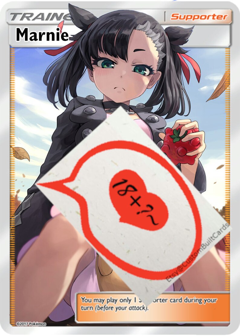 Marnie Full Art Holographic Pokemon Card Orica Custom Waifu Etsy