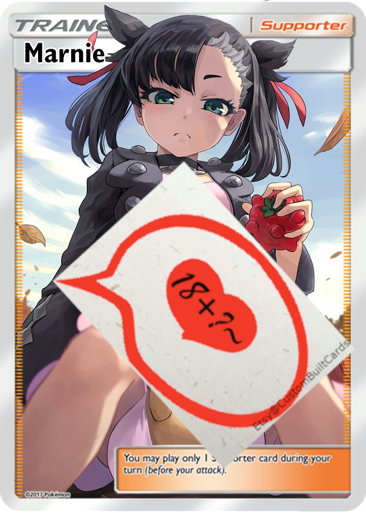 Marnie Full Art Holographic Pokemon Card Orica Custom Waifu Etsy