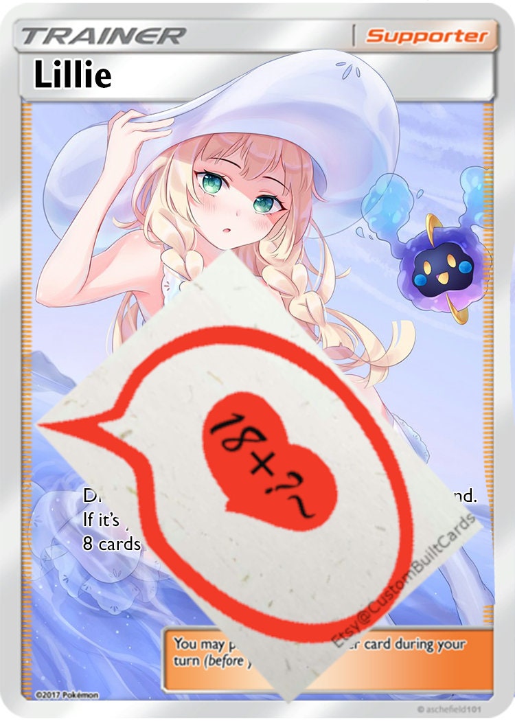 Lillie Full Art Holographic Pokemon Card Orica Custom Waifu | Etsy