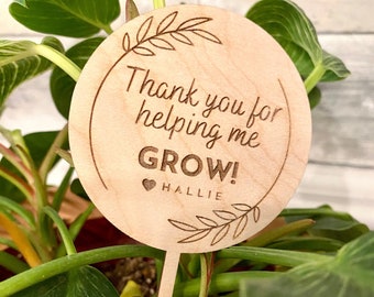 Teacher gift- plant stake- thank you gift- from student- doctor nurse- end of year- flower pick- cute non food present- principal- birthday