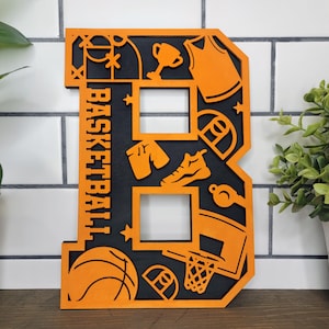 Basketball player gift- letters- personalized- kids room decor- end of season- coach gift- sports- b ball- varsity- jr varsity- court- bball