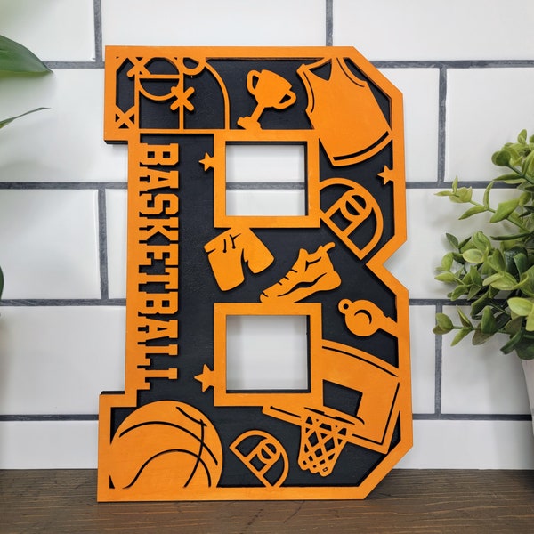 Basketball player gift- letters- personalized- kids room decor- end of season- coach gift- sports- b ball- varsity- jr varsity- court- bball