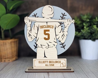 Baseball and Softball player gift- personalized- MVP- kids room decor- end of season- coach gift- sports- t ball- softball- little league