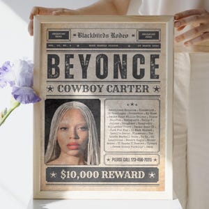 WANTED / BEYONCÉ Cowboy Carter Graphic Design Poster