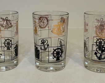 Trio of Maritime Juice Glasses