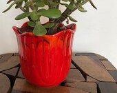 Shiny Red Drip Glaze Pot