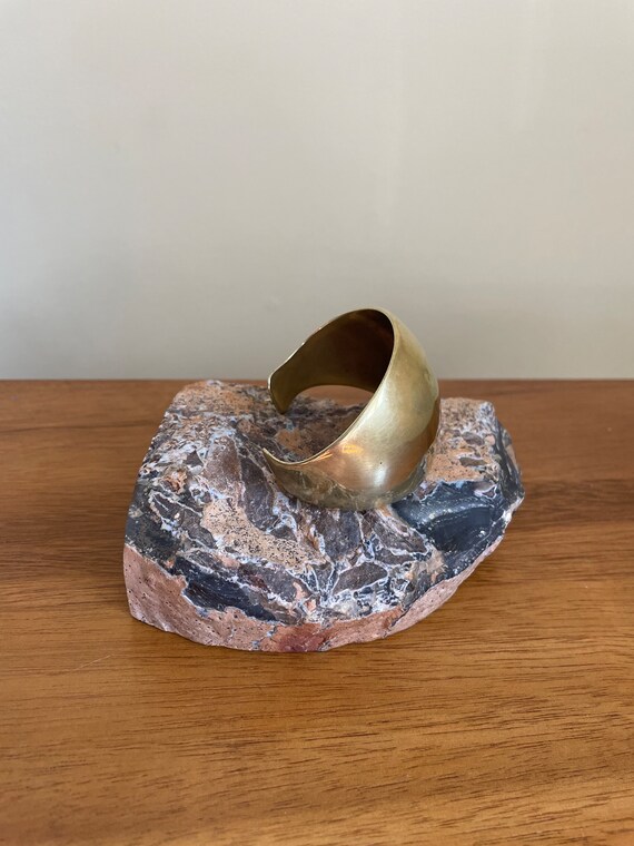 Solid Brass Cuff Bracelet, Vintage - image 5