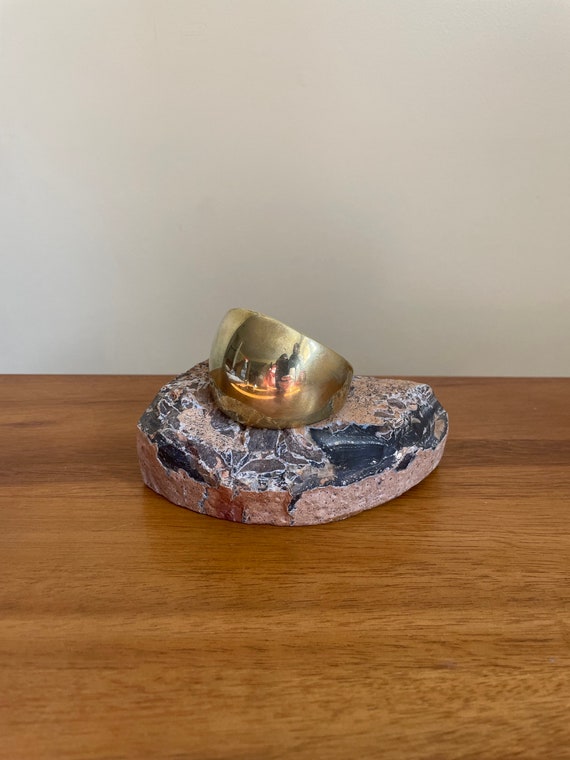 Solid Brass Cuff Bracelet, Vintage - image 2