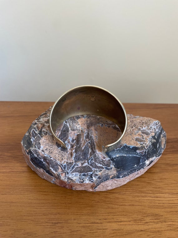 Solid Brass Cuff Bracelet, Vintage - image 3