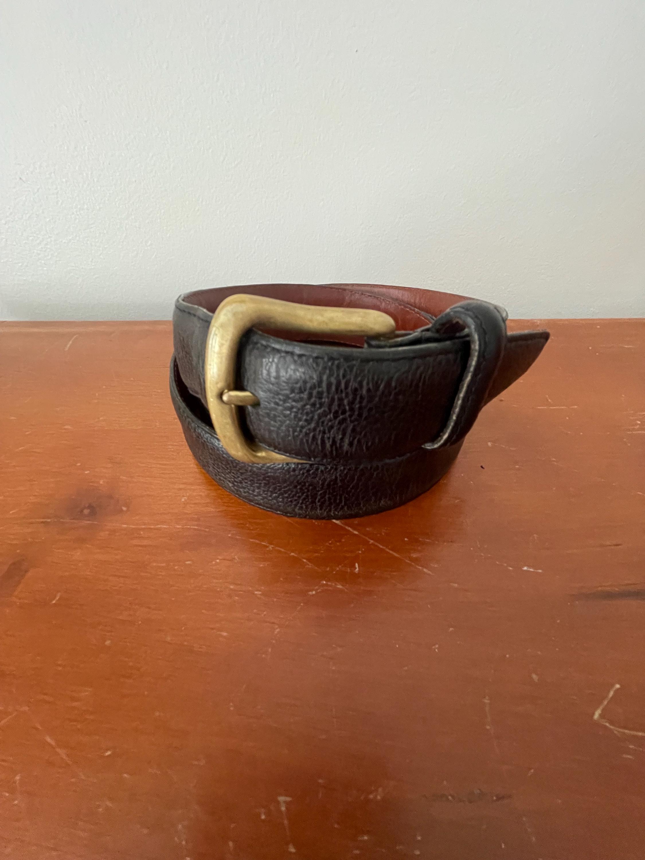 Vintage Coach 8200 Belt 28 Black English Calfskin Solid Brass Made in USA Vintage Coach Black Belt - Etsy main image 4