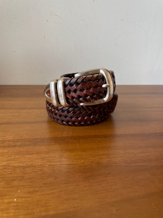 Fossil Vintage Leather Woven Belt