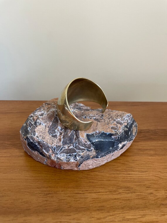 Solid Brass Cuff Bracelet, Vintage - image 4