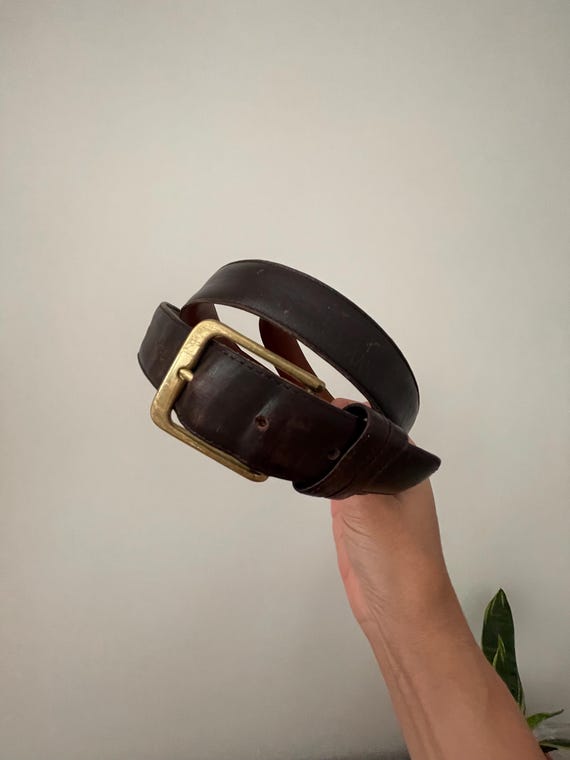 Coach Mocha Leather Belt, 46” - Etsy Canada display picture 1