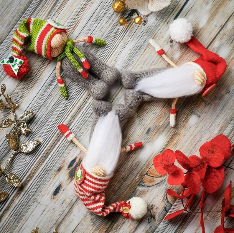 Modèle Tuto Tricot Amigurumi Gnome de Noël | Etsy