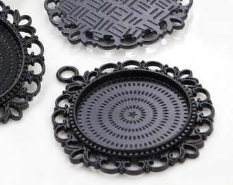 12pcs 1" 3 Colors Pendant Trays,Blank Pendant Bases,25mm Bezel Pendant Settings for Glass or Stickers