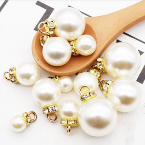 Hotsale 100pcs 12mm Highlight ABS Pearl Rhinestone Pendant,Pearl Pendant Jewelry Accessories,DIY Hair Accessories,Clothing Pearl Buttons