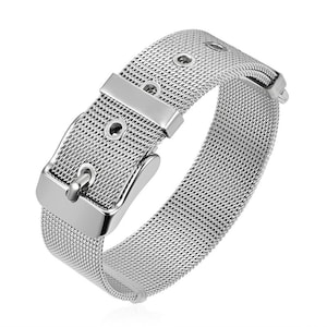 2 Stück 8mm / 10mm Breite Edelstahl Mesh Armband,Charm Beads Armband,DIY Armband,mit Verschluss