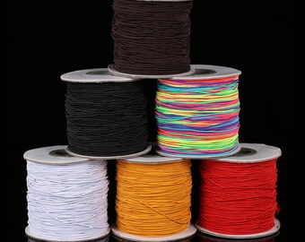 Corda elastica multicolore da 100 iarde 1 mm, per collana braccialetto, per ciondoli pendenti, per perline, creazione di gioielli accessori fai da te, corda per cordino