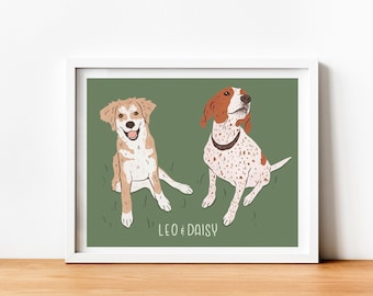 Custom Pet Artwork, Personalized Pet Portrait, Pet Drawing from photo, Custom Pet Gift, Pet Memorial, Custom Pet Drawing, Family Portrait