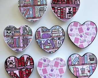 Heart Shaped Pop Socket Grip | Phone & Kindle Stand | Cute Phone Accessory | Heart Grip Holder | Valentine Gift Idea