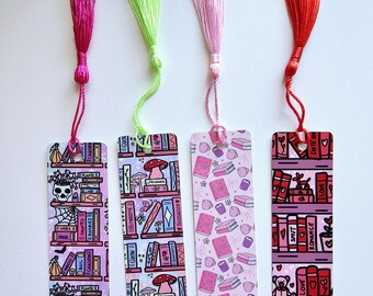 Bookish Girls Bookmarks | Cute Reader Bookmark Set | Gift for Book Lovers | Aesthetic Book Accessories | Bookworm Stationery