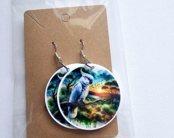 White Cockatoo Dangley Earrings
