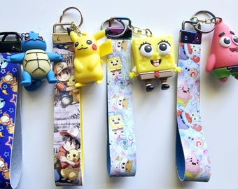 Character Wristlet Keyring - Leatherette HTV Keychains