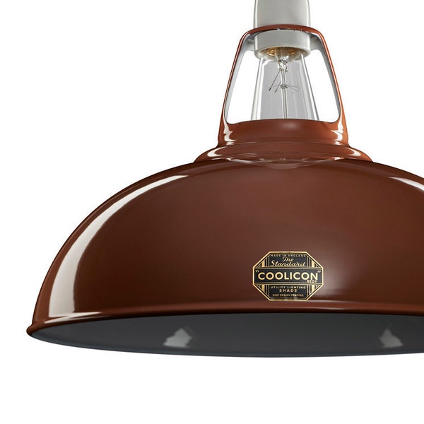 Large Coolicon™ Terracotta steel shade, authentic & original, wired and ready to plug in - 15.75” diameter (shade and cable set)