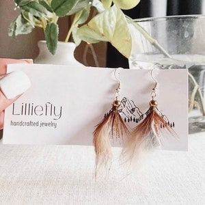 Hand Tied Neutral Rabbit Zonker Fly Earrings | Fly Fishing Earrings |