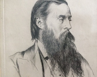 Georges Labadie PILOTELL, (1844-1918) 'Portrait of Henry Moore R.A. Etching Signed 13.5 x 18cm