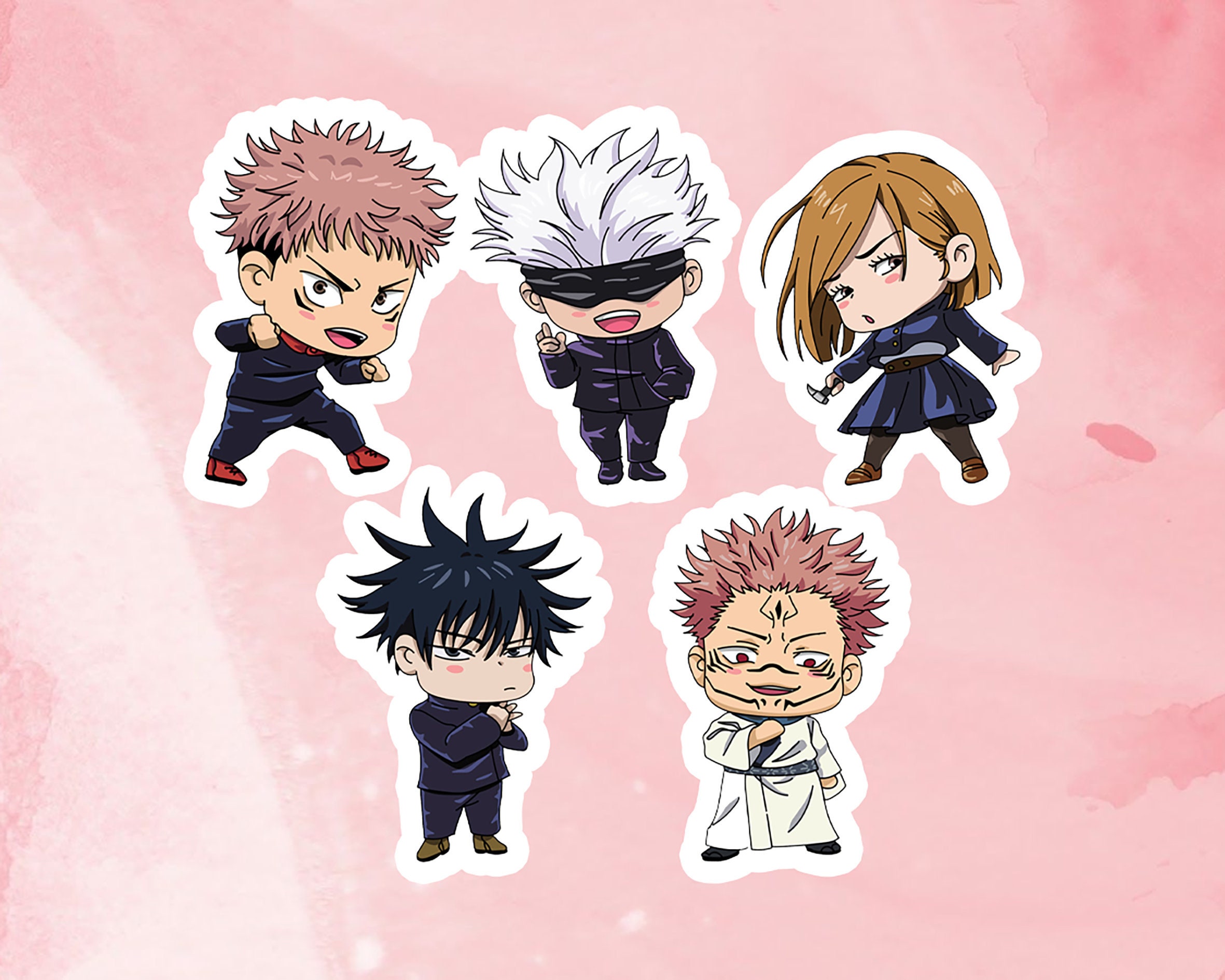jujutsu kaisen chibi anime sticker pack etsy