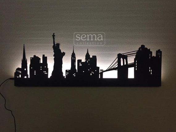 3d Led Silhouette New York Etsy