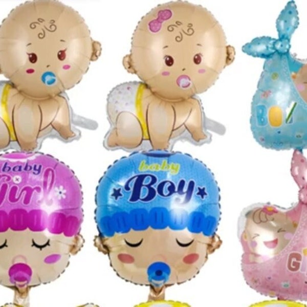 Baby Shower Foil Balloons - Boy or Girl 'We Love You' - Helium or Air-Fill with Self-Sealing Valve - Pick Your Theme