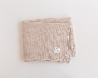 Organic Nontoxic Beige Muslin Baby Blanket, Large Size Soft Gauze Baby Swaddle Buy Baby blanket
