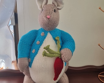 Knitted Peter rabbit and friends