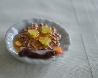 1:6 colazione waffle con pancetta fette d'arancia burro