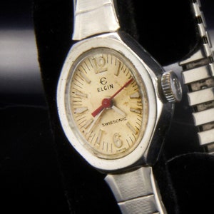 Elgin Swisssonic Electric Mechanical Watch Etsy