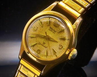 1965 Wyler "Lady Dynawind" Automatic 10k Gold Watch, Swiss Mid Century Modern Heirloom Jewelry, Choice of Watchband, Ladies Vintage Style