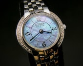 SOLAR Diamond-bejeweled Citizen Eco-Drive - Women 39 s Stainless Steel Cocktail Watch - serviced with 6 mo warranty - free USA shipping