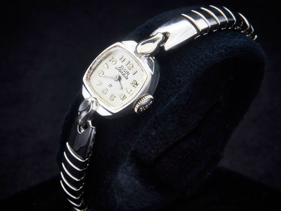 Buy 1963 Elgin starlite Marquise White Gold Ladies Cocktail Wristwatch Stainless Steel Stretch Expansion Bracelet Vintage Watch Online in India Etsy