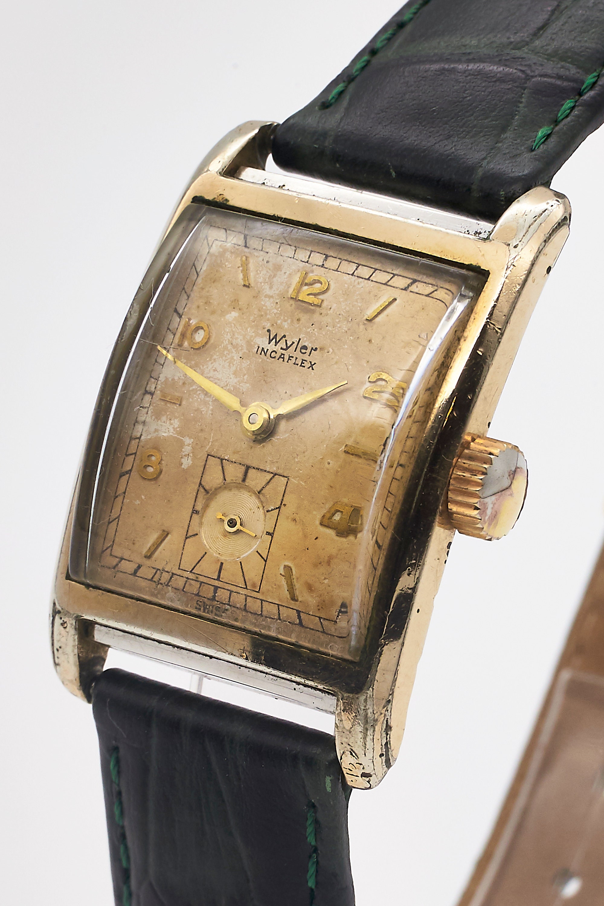Vintage 1940s Art Deco Wyler Infaflex Mens/Unisex Watch Cartier tank