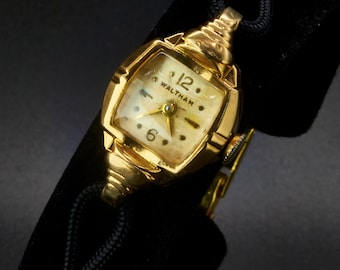 1948 Waltham "Nettie, Series 33" Ladies Solid 14k Gold Cocktail Wristwatch, Precision Balance, Art Deco Heirloom Jewelry
