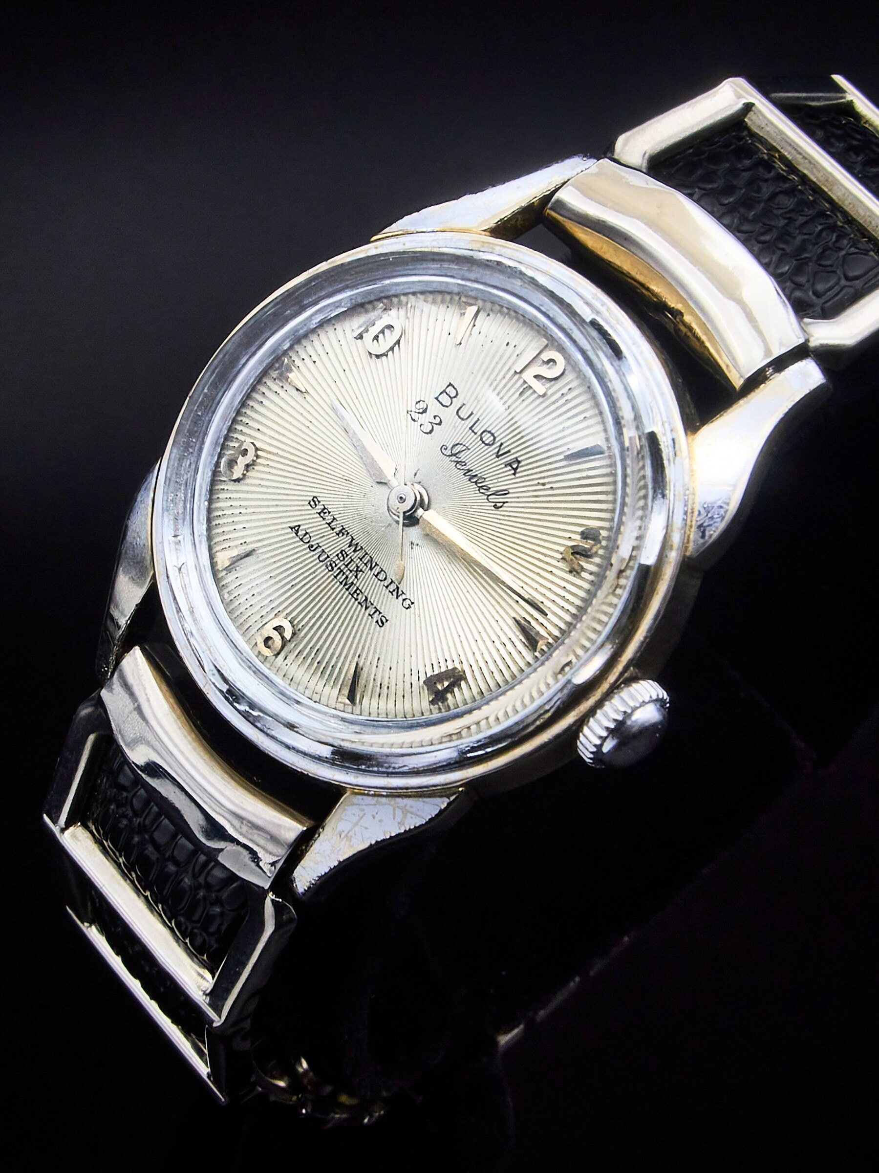 1955 Bulova 23 B Stainless Steel Unisex Midsize Watch Excellent