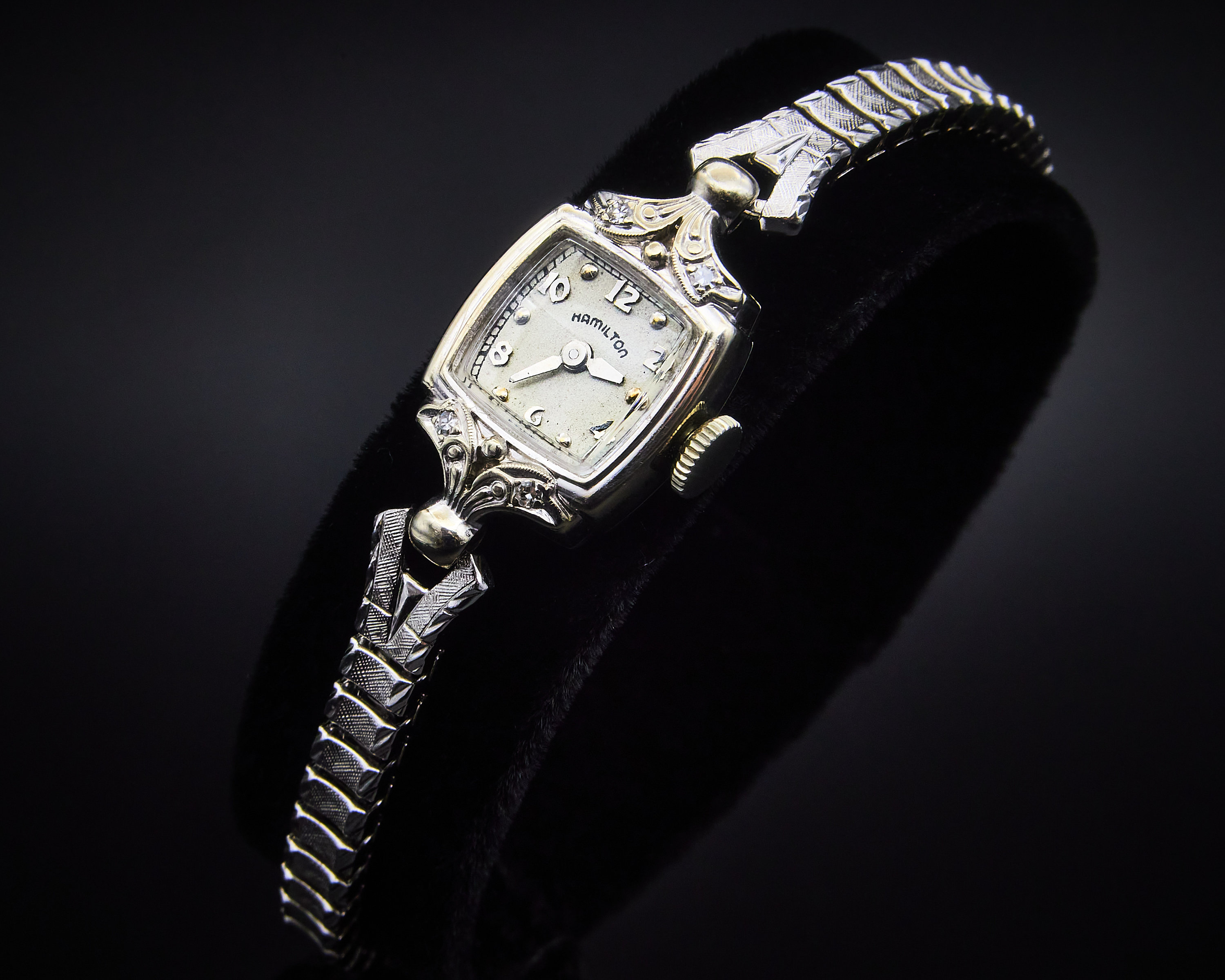 Hamilton white gold diamond watch hotsell