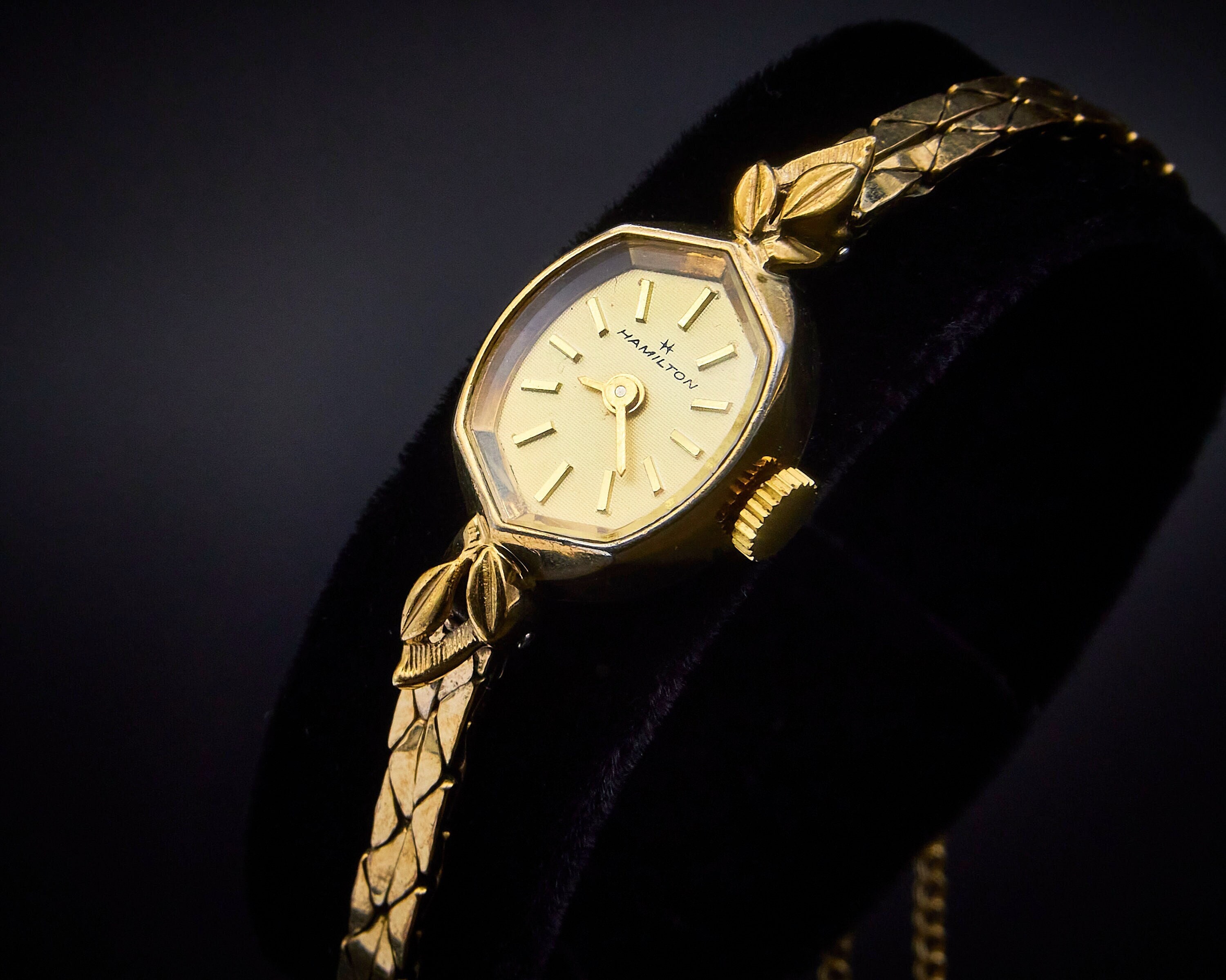 Vintage hamilton 10k gold ladies watch hotsell
